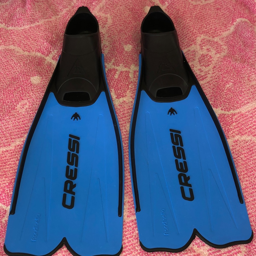 Cressi Rondinella adult snorkeling free diving fins SIZE US LADY 6/7 EU 37/38